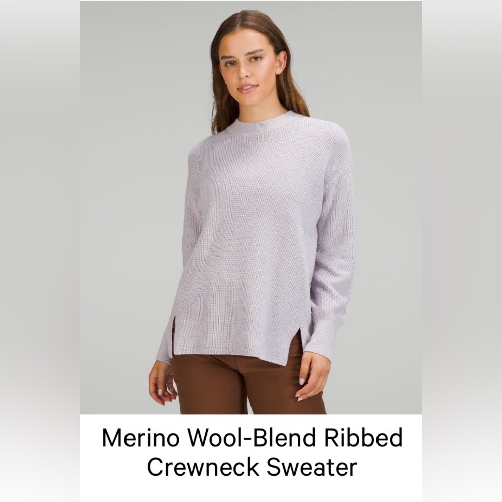 Lululemon Merino Wool-blend Ribbed Crewneck Sweater Size 20